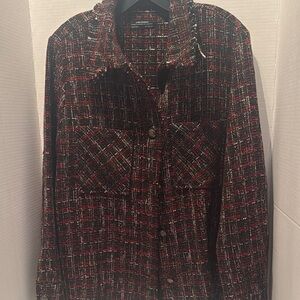 Chic Plaid Button-Up Jacket